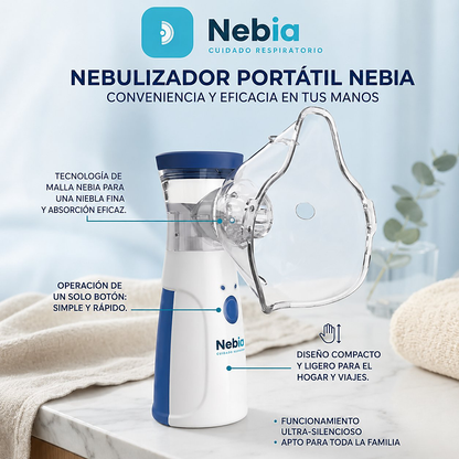 Nebulizador Portátil Nebia — Silencioso y Recargable, para Chicos y Adultos